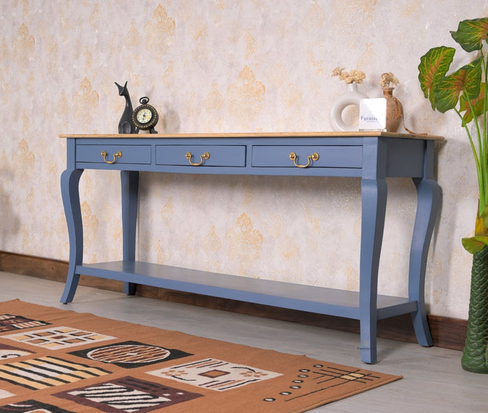 Alexandria Wooden Console Table Three Drawer - Console Table - Furniselan