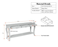 Alexandria Wooden Console Table Three Drawer - Console Table - Furniselan - Frosty White