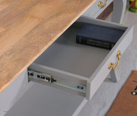 Alexandria Wooden Console Table Three Drawer - Console Table - Furniselan Cool-Grey