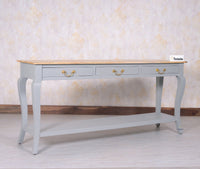 Alexandria Wooden Console Table Three Drawer - Console Table - Furniselan Cool-Grey