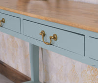 Alexandria Wooden Console Table Three Drawer - Console Table - Furniselan Silt-Green