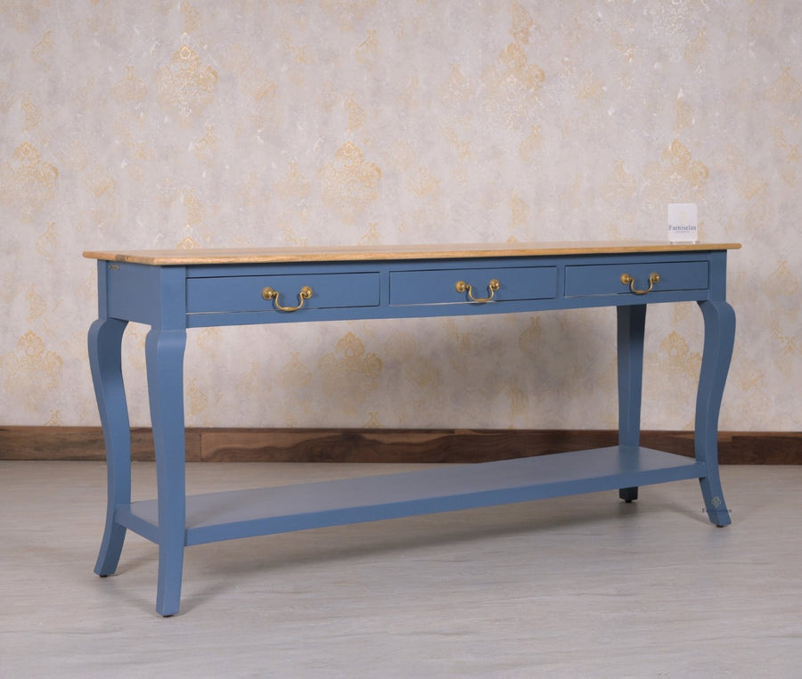 Alexandria Wooden Console Table Three Drawer - Console Table - Furniselan China-Blue