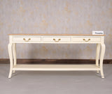 Alexandria Wooden Console Table Three Drawer - Console Table - Furniselan - Frosty White