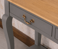 Alexandria Wooden Console Table Three Drawer - Console Table - Furniselan Slate-Grey