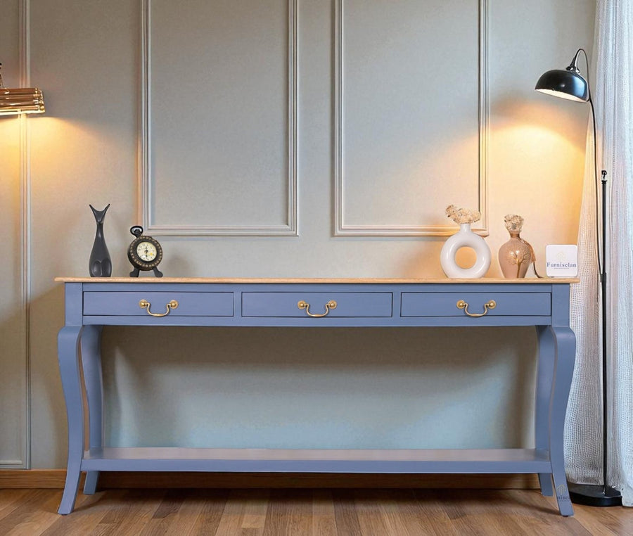 Alexandria Wooden Console Table Three Drawer - Console Table - Furniselan