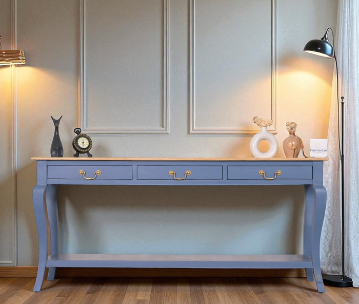 Alexandria Wooden Console Table Three Drawer - Console Table - Furniselan