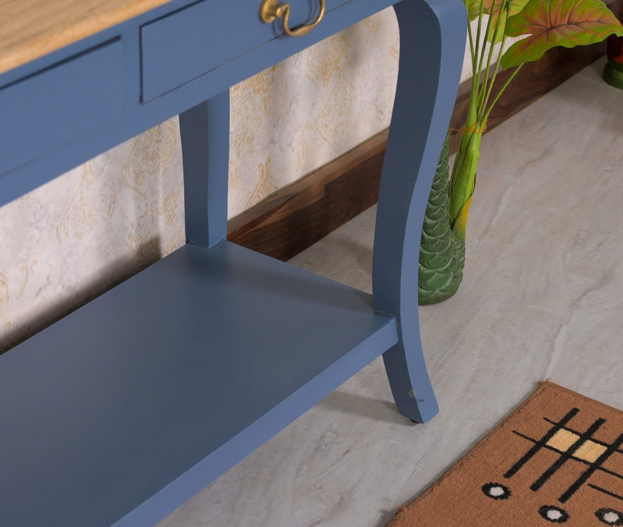 Alexandria Wooden Console Table Three Drawer - Console Table - Furniselan China-Blue