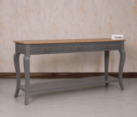 Alexandria Wooden Console Table Three Drawer - Console Table - Furniselan Slate-Grey