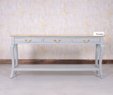 Alexandria Wooden Console Table Three Drawer - Console Table - Furniselan Cool-Grey