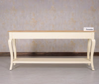 Alexandria Wooden Console Table Three Drawer - Console Table - Furniselan Milky-White