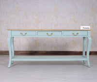 Alexandria Wooden Console Table Three Drawer - Console Table - Furniselan Silt-Green