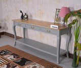 Alexandria Wooden Console Table Three Drawer - Console Table - Furniselan Cool-Grey