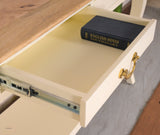 Alexandria Wooden Console Table Three Drawer - Console Table - Furniselan - Frosty White