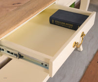 Alexandria Wooden Console Table Three Drawer - Console Table - Furniselan Milky-White