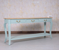 Alexandria Wooden Console Table Three Drawer - Console Table - Furniselan Silt-Green