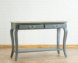 Alexandria Wooden Console Table Two Drawer Furniselan Slate-Grey