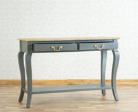 Alexandria Wooden Console Table Two Drawer Furniselan Slate-Grey