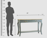 Alexandria Wooden Console Table Two Drawer Furniselan Slate-Grey