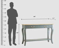 Alexandria Wooden Console Table Two Drawer Furniselan Slate-Grey