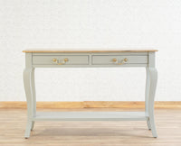 Alexandria Wooden Console Table Two Drawer Furniselan Cool-Grey