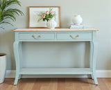 Alexandria Wooden Console Table Two Drawer - Console Table - Furniselan Silt-Green