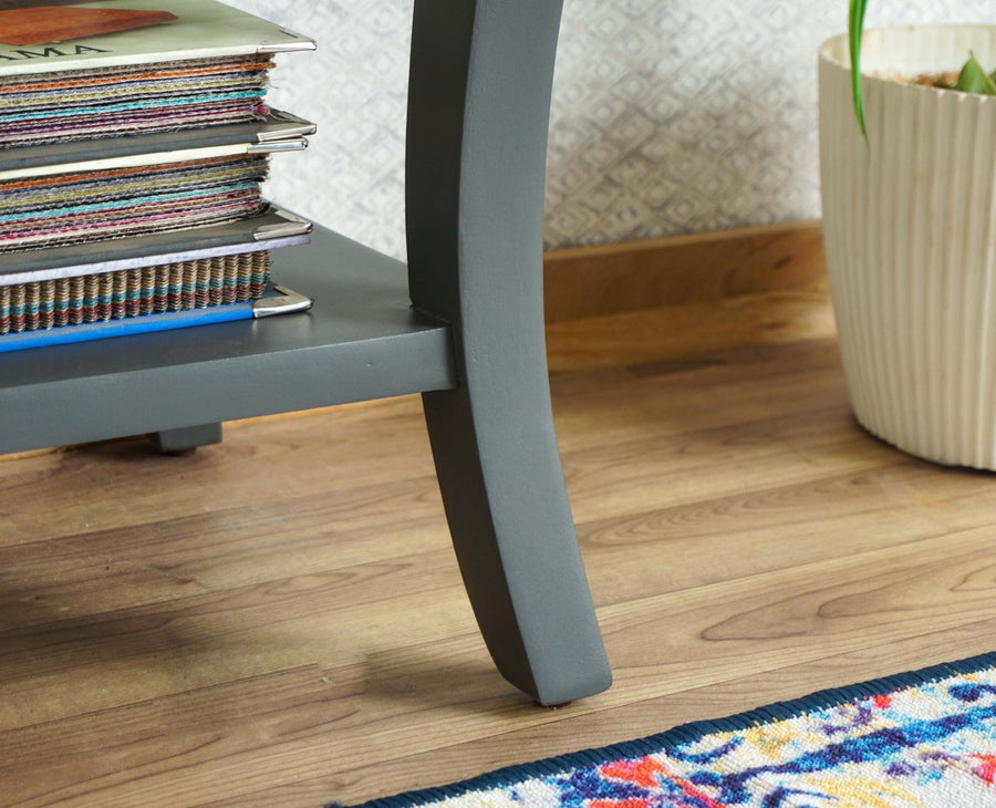 Alexandria Wooden Console Table Two Drawer Furniselan Slate-Grey