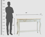 Alexandria Wooden Console Table Two Drawer Furniselan Cool-Grey