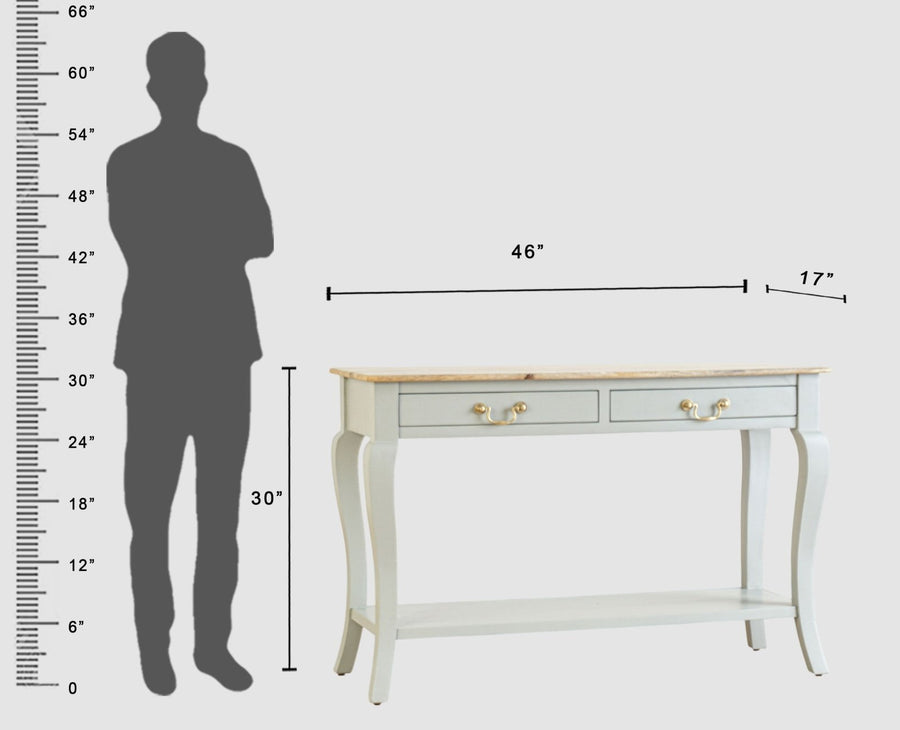 Alexandria Wooden Console Table Two Drawer Furniselan Cool-Grey