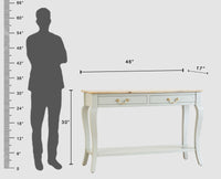 Alexandria Wooden Console Table Two Drawer Furniselan Cool-Grey