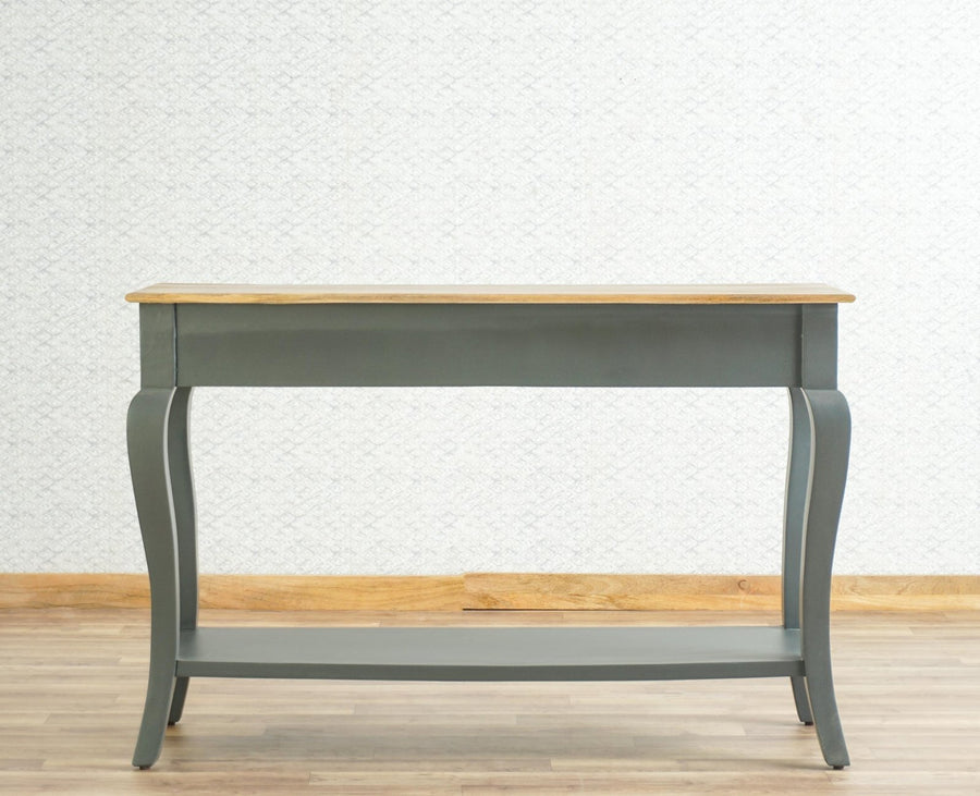 Alexandria Wooden Console Table Two Drawer Furniselan Slate-Grey
