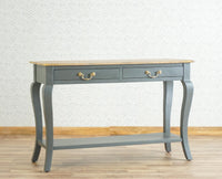 Alexandria Wooden Console Table Two Drawer Furniselan Slate-Grey