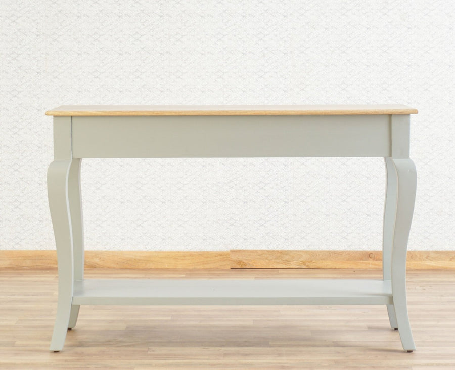 Alexandria Wooden Console Table Two Drawer Furniselan Cool-Grey