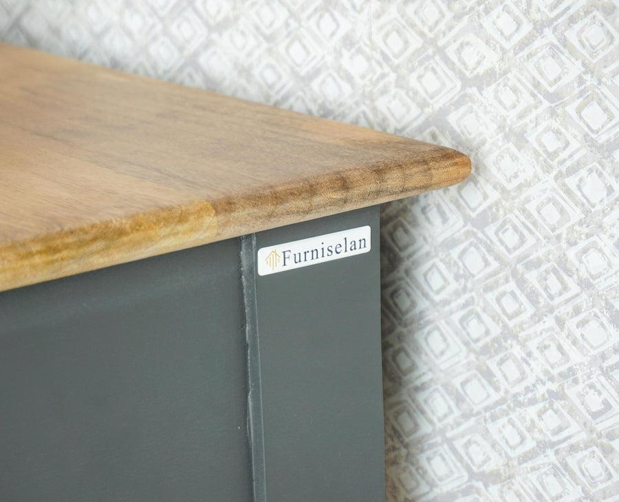 Alexandria Wooden Console Table Two Drawer Furniselan Slate-Grey