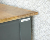 Alexandria Wooden Console Table Two Drawer Furniselan Slate-Grey