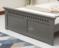 Alexandria Wooden Single Size Bed Kids Bed, Hostel Bed, Guest Bed for Home, PG & Small Rooms Furniselan Slate Grey