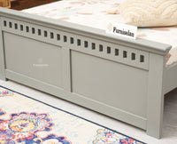Alexandria Wooden Single Size Bed Kids Bed, Hostel Bed, Guest Bed for Home, PG & Small Rooms Furniselan Cool Grey