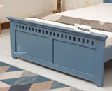Alexandria Wooden Single Size Bed Kids Bed, Hostel Bed, Guest Bed for Home, PG & Small Rooms Furniselan China Blue