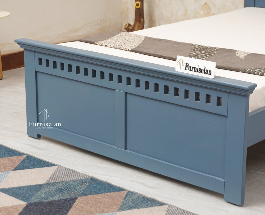 Alexandria Wooden Single Size Bed Kids Bed, Hostel Bed, Guest Bed for Home, PG & Small Rooms Furniselan China Blue