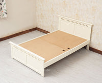 Alexandria Wooden Single Size Bed Kids Bed, Hostel Bed, Guest Bed for Home, PG & Small Rooms Furniselan Frosty White