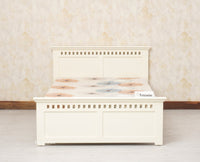 Alexandria Wooden Single Size Bed Kids Bed, Hostel Bed, Guest Bed for Home, PG & Small Rooms Furniselan Frosty White