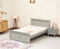 Alexandria Wooden Single Size Bed Kids Bed, Hostel Bed, Guest Bed for Home, PG & Small Rooms Furniselan Cool Grey