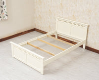 Alexandria Wooden Single Size Bed Kids Bed, Hostel Bed, Guest Bed for Home, PG & Small Rooms Furniselan Frosty White