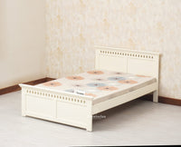 Alexandria Wooden Single Size Bed Kids Bed, Hostel Bed, Guest Bed for Home, PG & Small Rooms Furniselan Frosty White