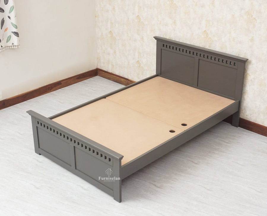Alexandria Wooden Single Size Bed Kids Bed, Hostel Bed, Guest Bed for Home, PG & Small Rooms Furniselan Slate Grey