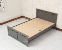 Alexandria Wooden Single Size Bed Kids Bed, Hostel Bed, Guest Bed for Home, PG & Small Rooms Furniselan Slate Grey