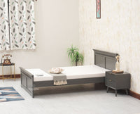 Alexandria Wooden Single Size Bed Kids Bed, Hostel Bed, Guest Bed for Home, PG & Small Rooms Furniselan Slate Grey