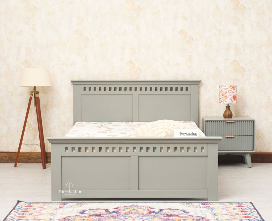 Alexandria Wooden Single Size Bed Kids Bed, Hostel Bed, Guest Bed for Home, PG & Small Rooms Furniselan Cool Grey