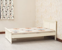 Alexandria Wooden Single Size Bed Kids Bed, Hostel Bed, Guest Bed for Home, PG & Small Rooms Furniselan Frosty White