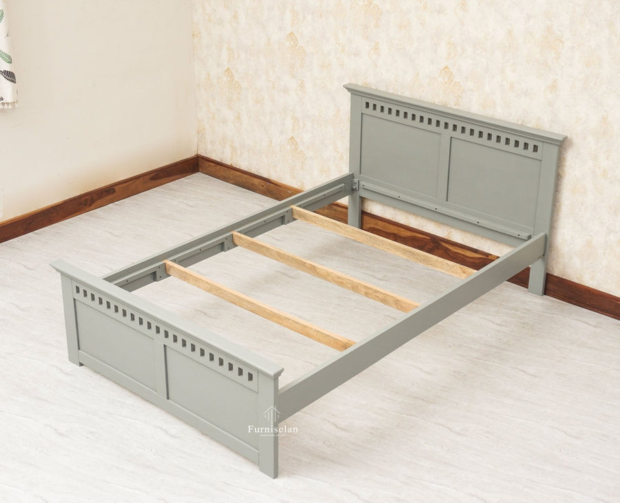Alexandria Wooden Single Size Bed Kids Bed, Hostel Bed, Guest Bed for Home, PG & Small Rooms Furniselan Cool Grey