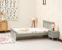 Alexandria Wooden Single Size Bed Kids Bed, Hostel Bed, Guest Bed for Home, PG & Small Rooms Furniselan Cool Grey